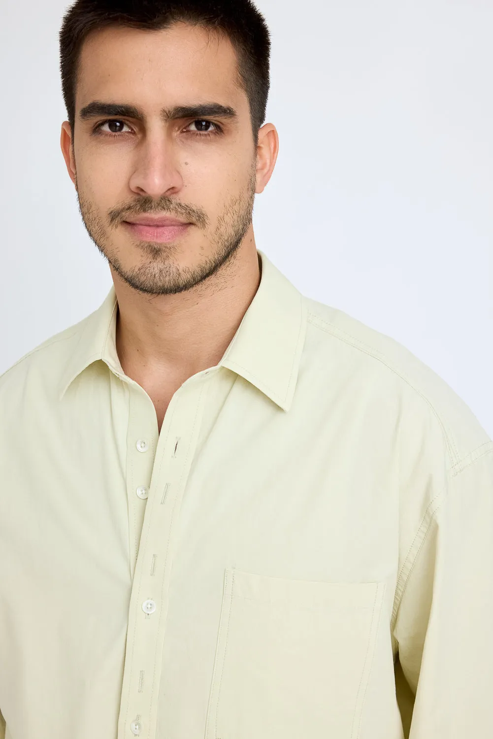 Lemon Stiff-Collar Men's Shirt
