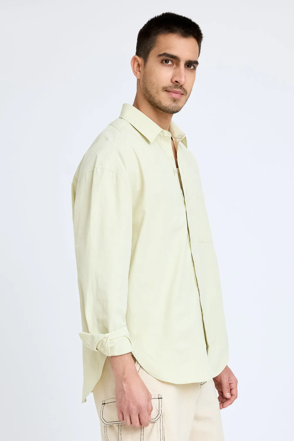 Lemon Stiff-Collar Men's Shirt