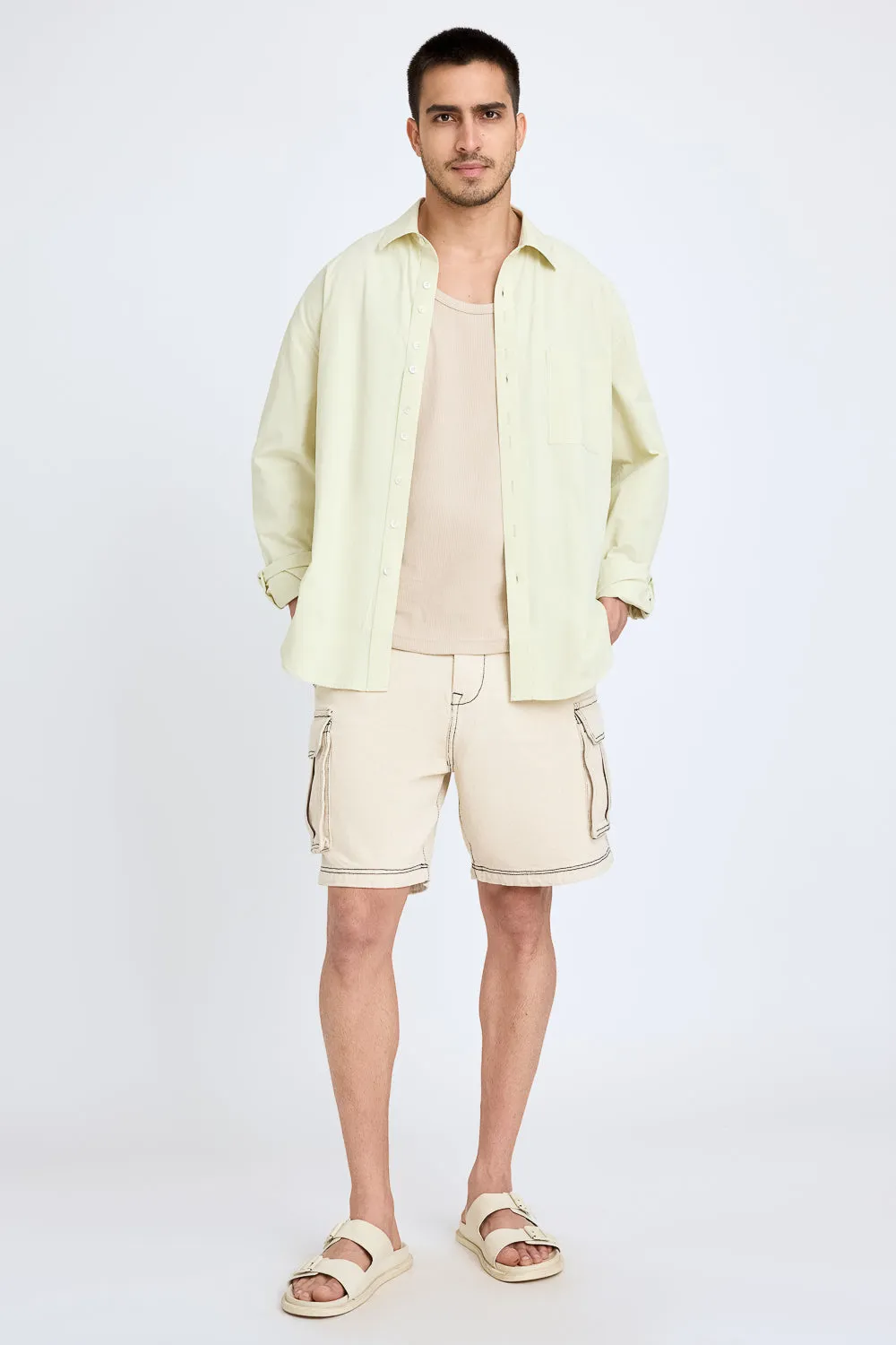 Lemon Stiff-Collar Men's Shirt