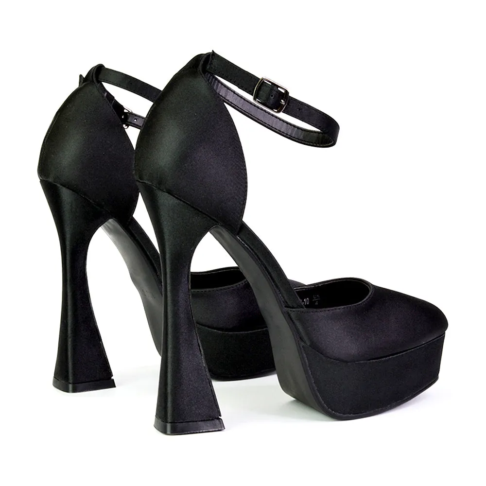 Leonardo Satin Court High Heels Platform Wedding Shoes for Bride in Blue