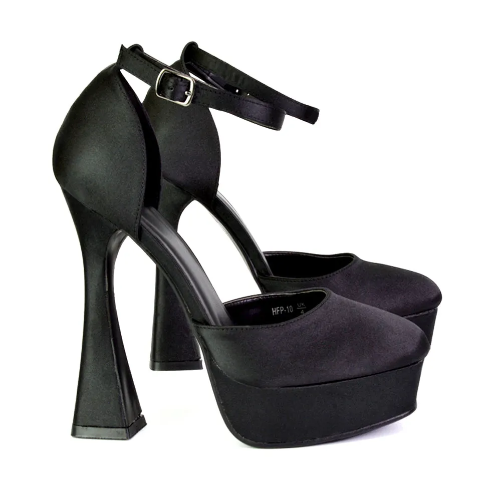 Leonardo Satin Court High Heels Platform Wedding Shoes for Bride in Blue