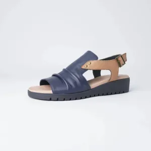 Madis Navy/Tan Leather Sandals