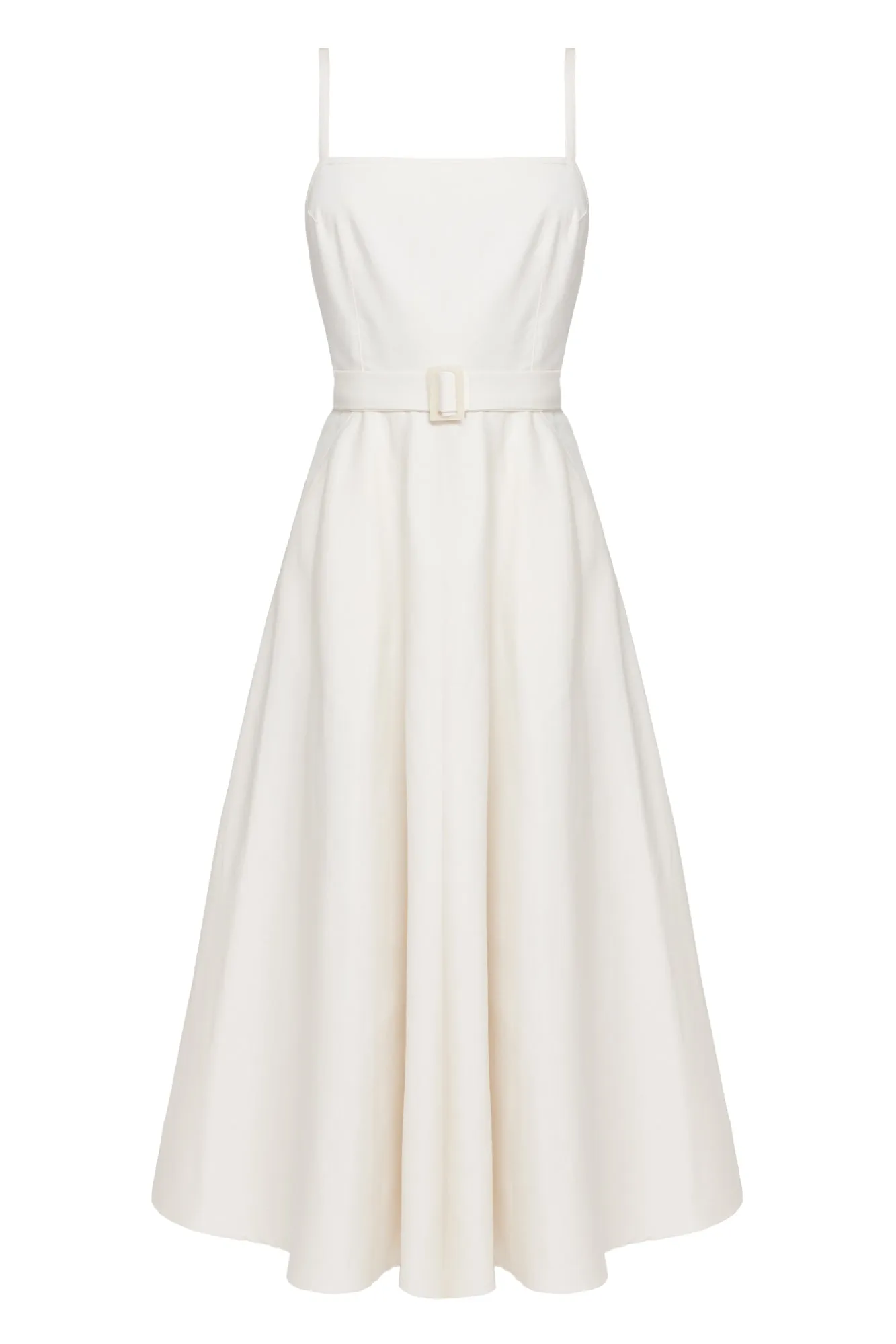 MATISSA off-white denim dress with retro skirt
