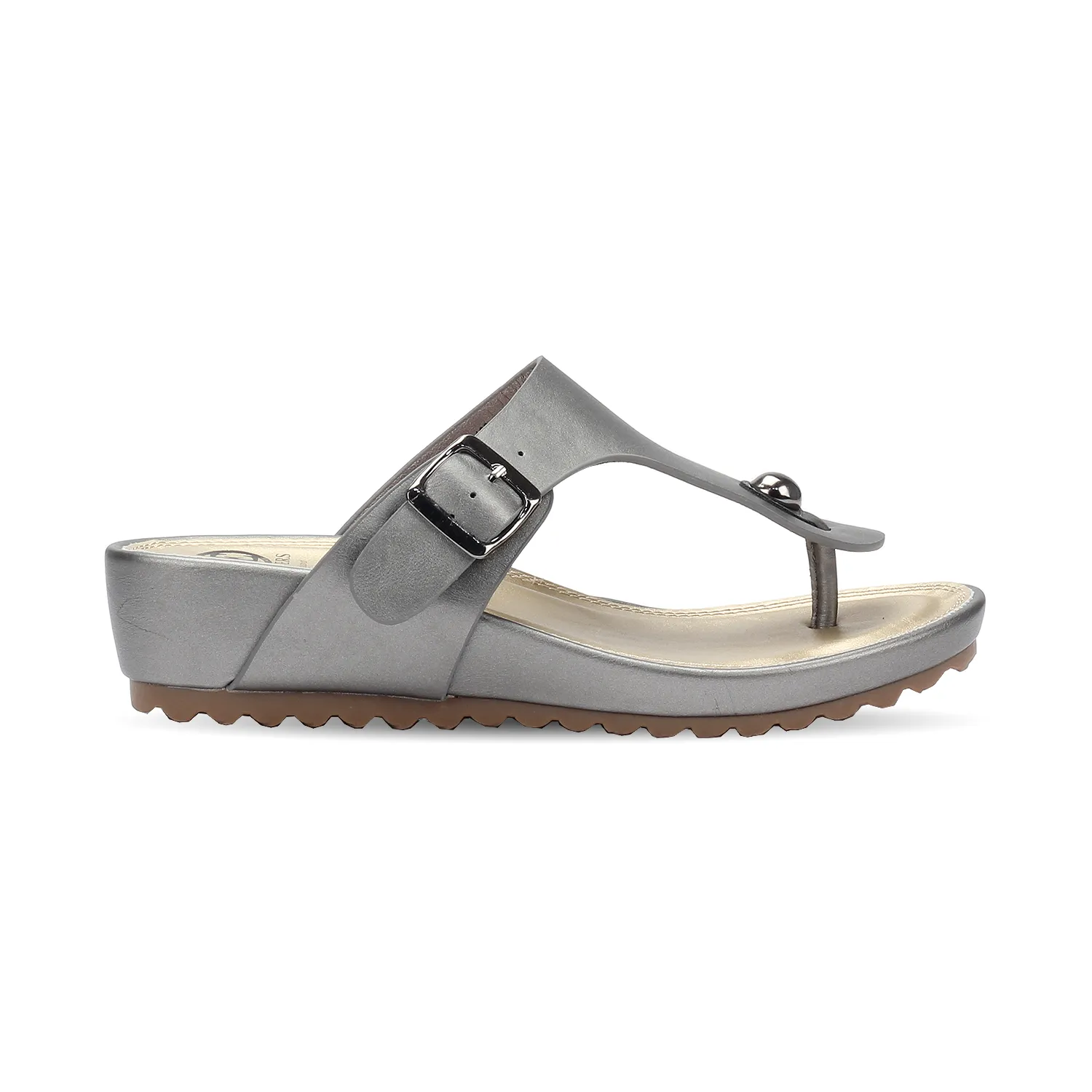 Matte finish T-strap wedge Toepost for Women