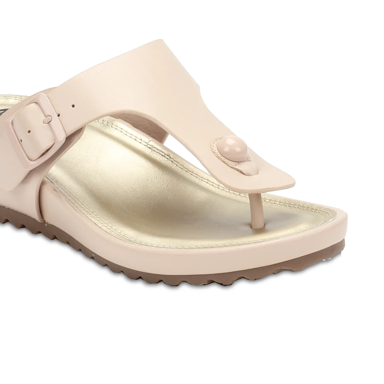 Matte finish T-strap wedge Toepost for Women