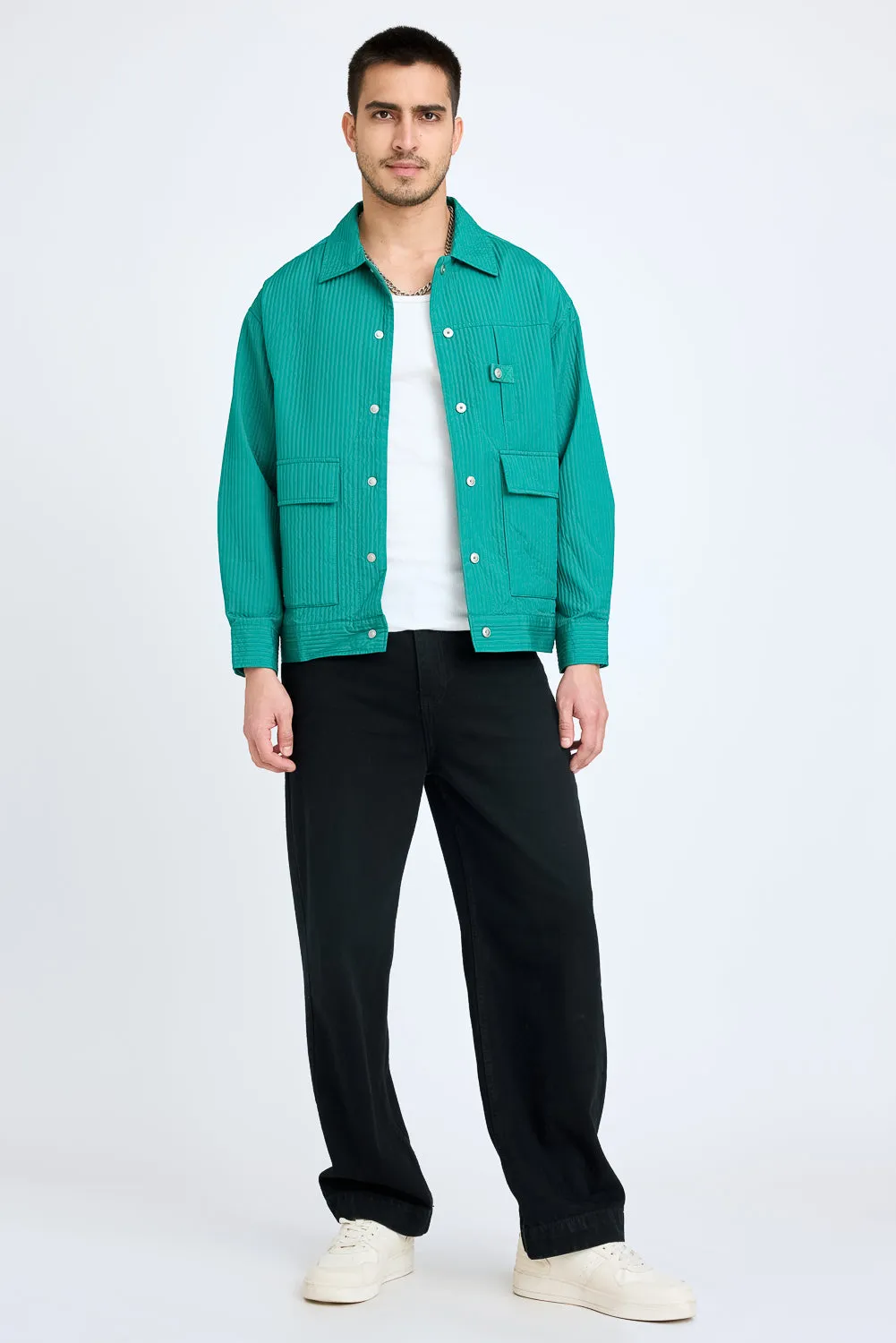 Men's Textured Utility Shacket