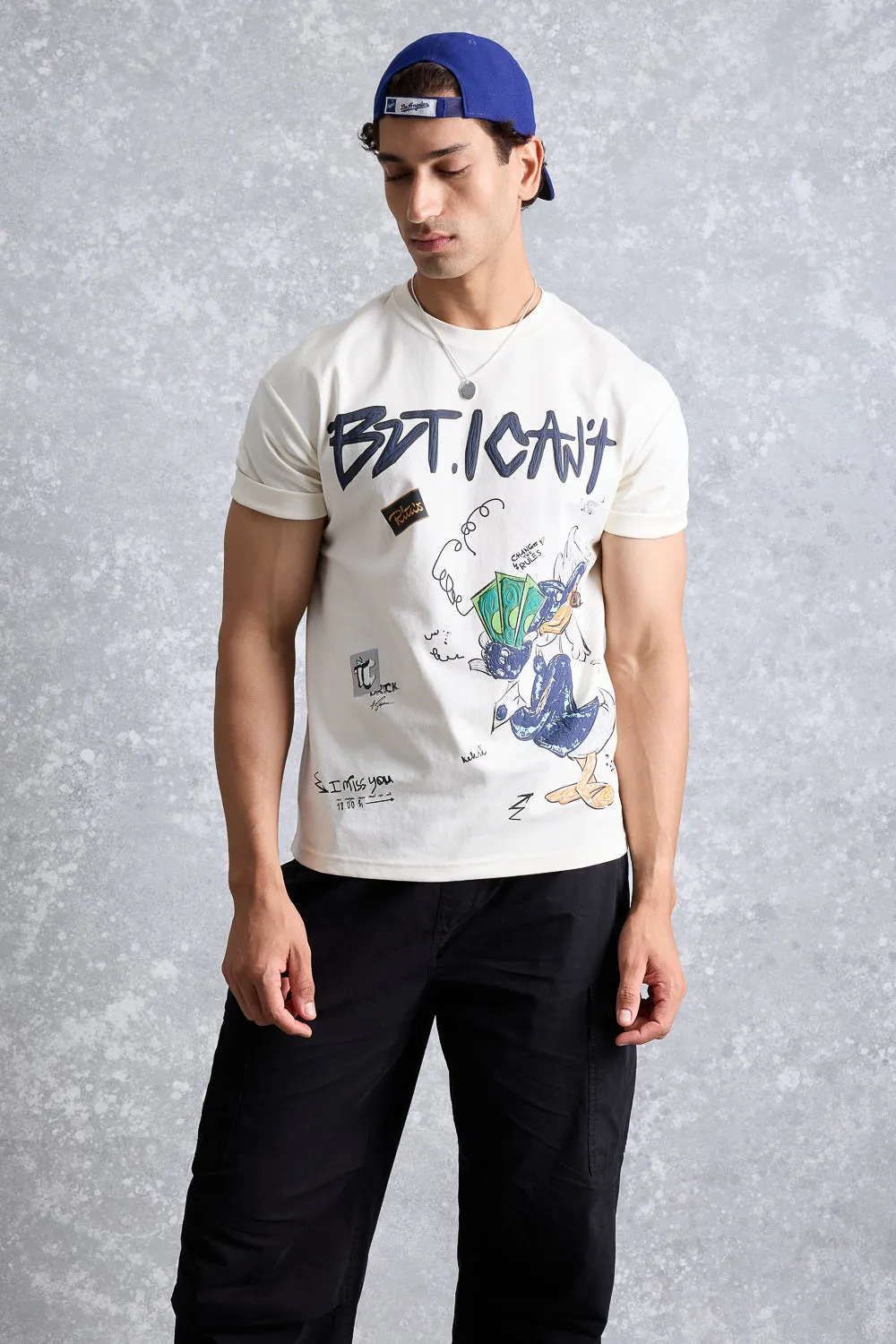 Men's White I Can't Graphic T-Shirt