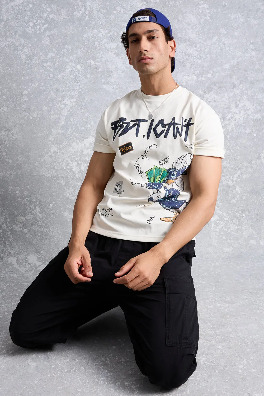 Men's White I Can't Graphic T-Shirt