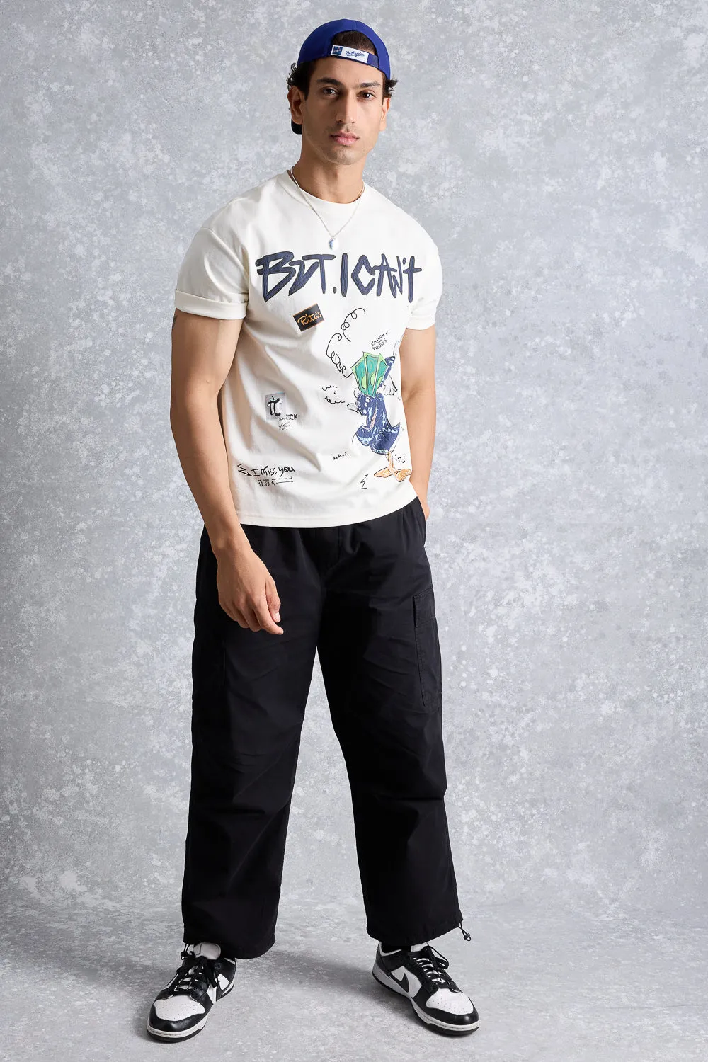 Men's White I Can't Graphic T-Shirt