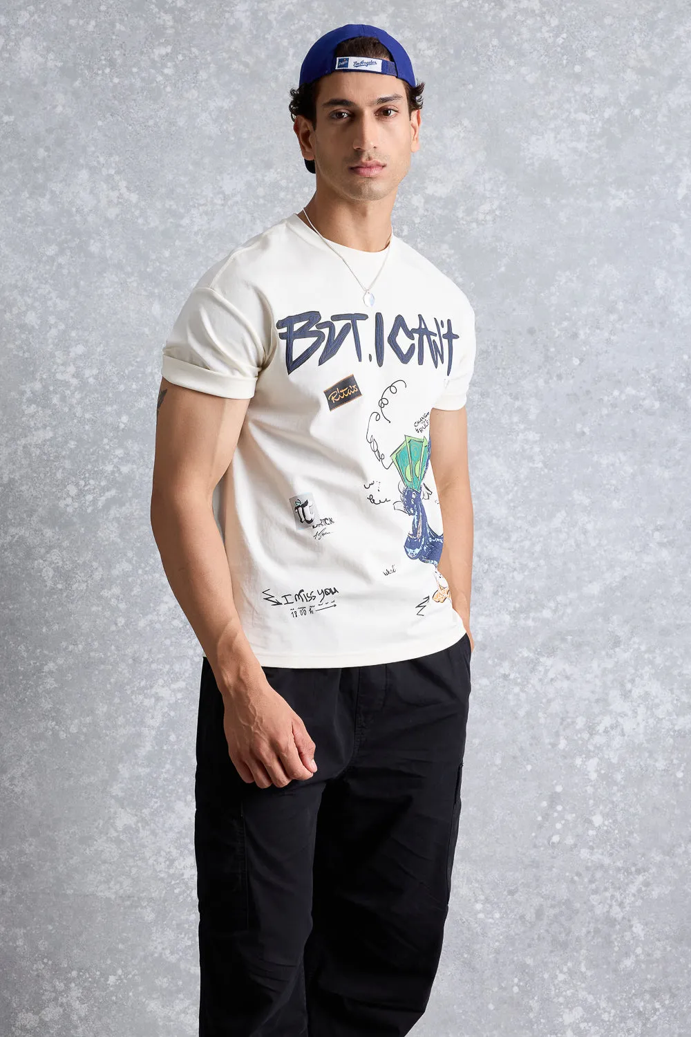 Men's White I Can't Graphic T-Shirt