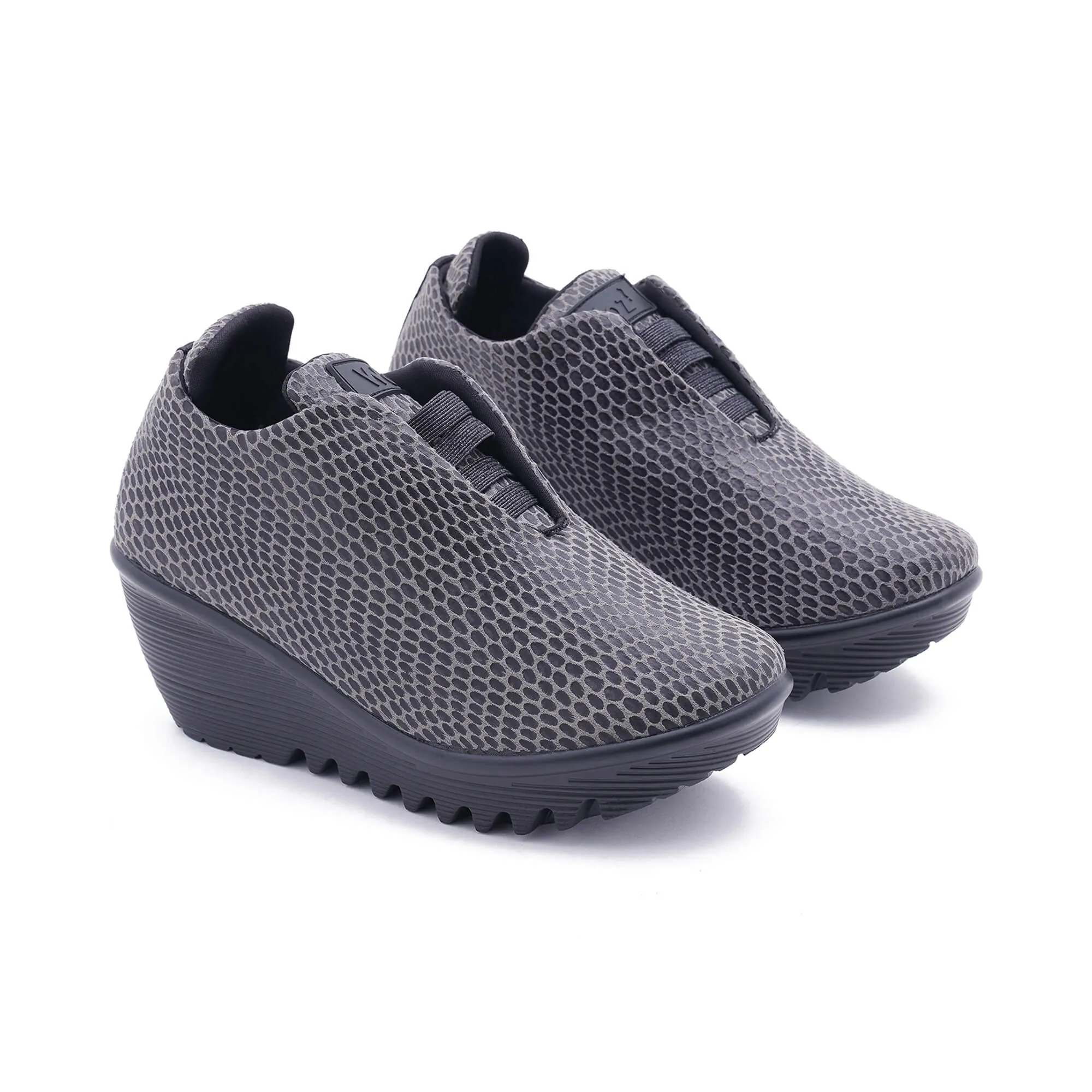 Moscow Grey Wedge Heel
