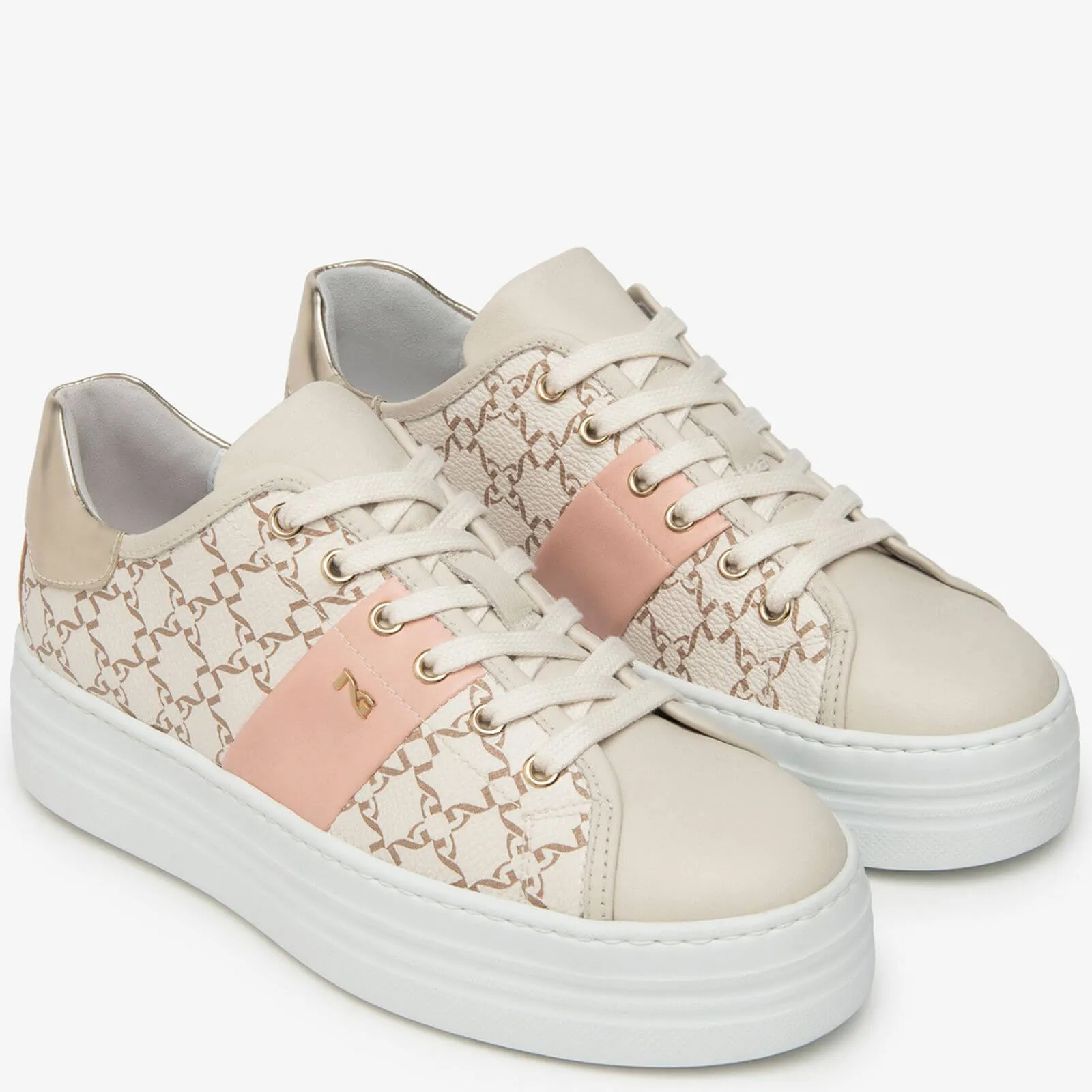 NeroGiardini Beige Patterned Sneakers