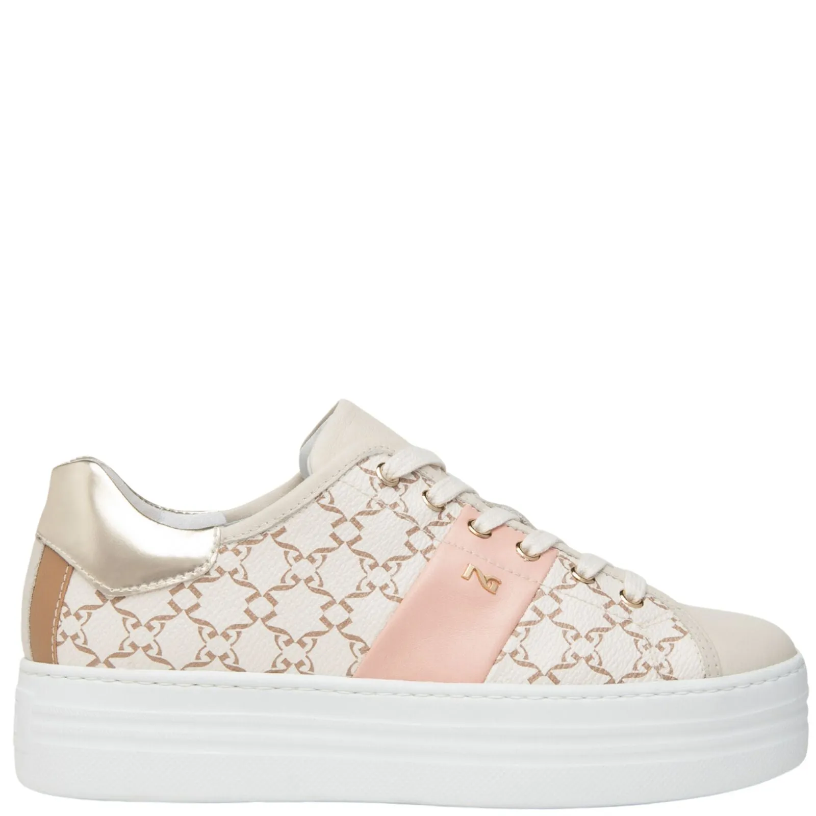 NeroGiardini Beige Patterned Sneakers