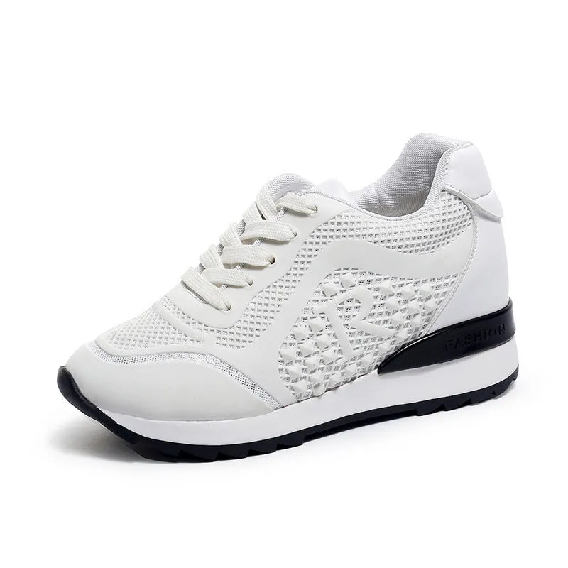 Net increased casual white shoes