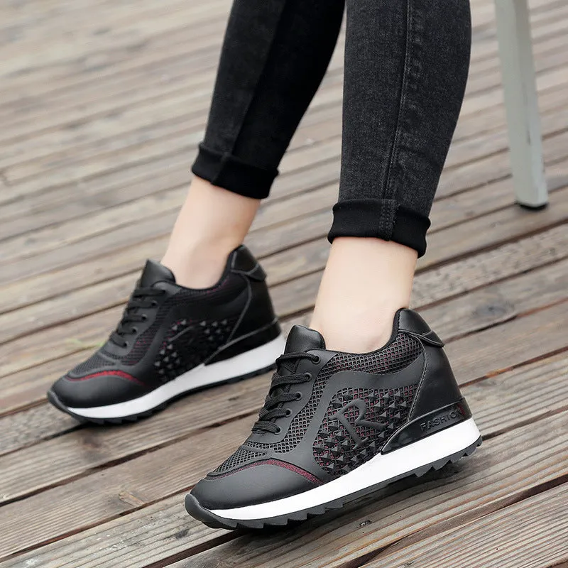 Net increased casual white shoes