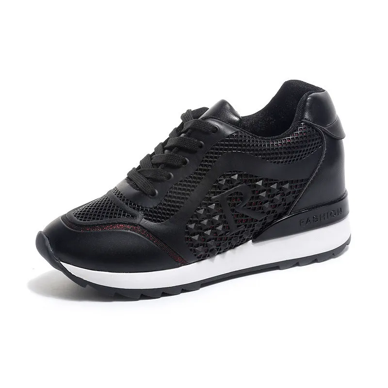Net increased casual white shoes