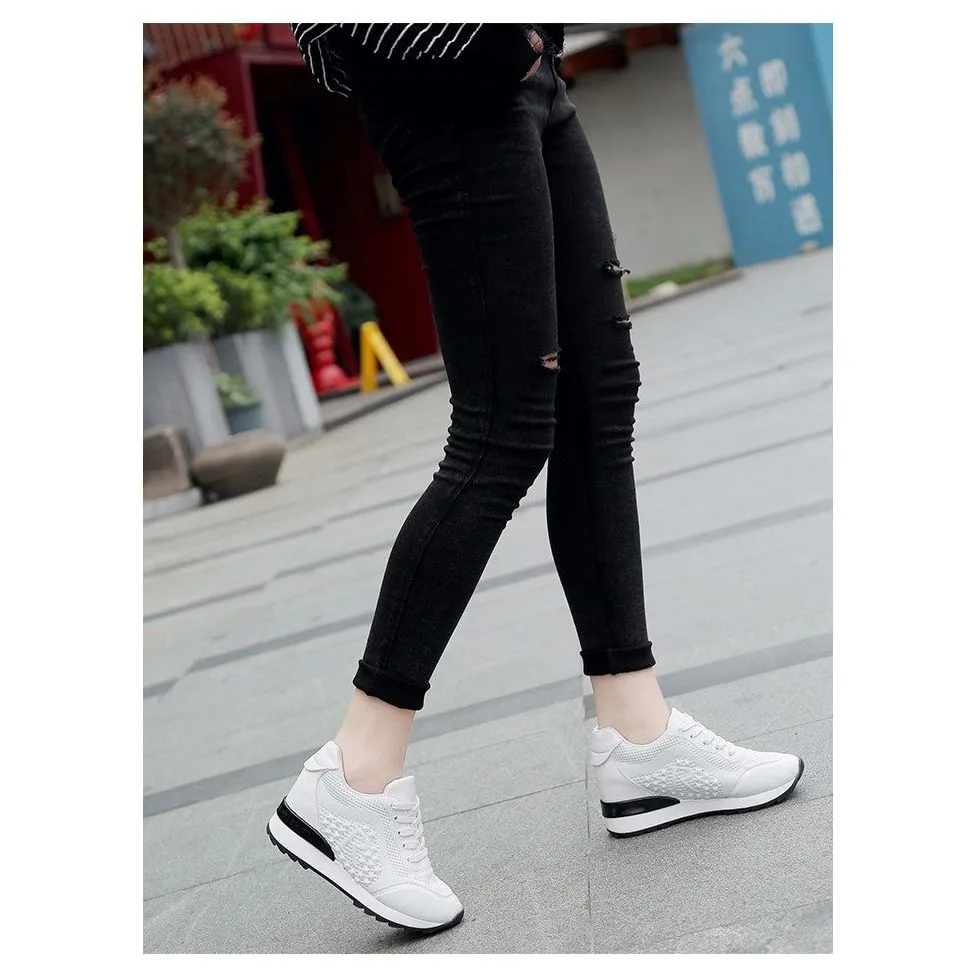 Net increased casual white shoes