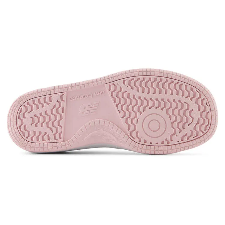 NEW BALANCE KID'S GRADE SCHOOL BB80 WHITE/PINK SNEAKER SHOES