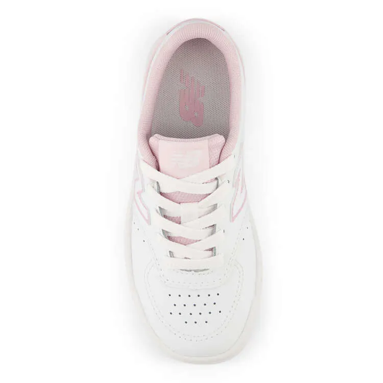 NEW BALANCE KID'S GRADE SCHOOL BB80 WHITE/PINK SNEAKER SHOES
