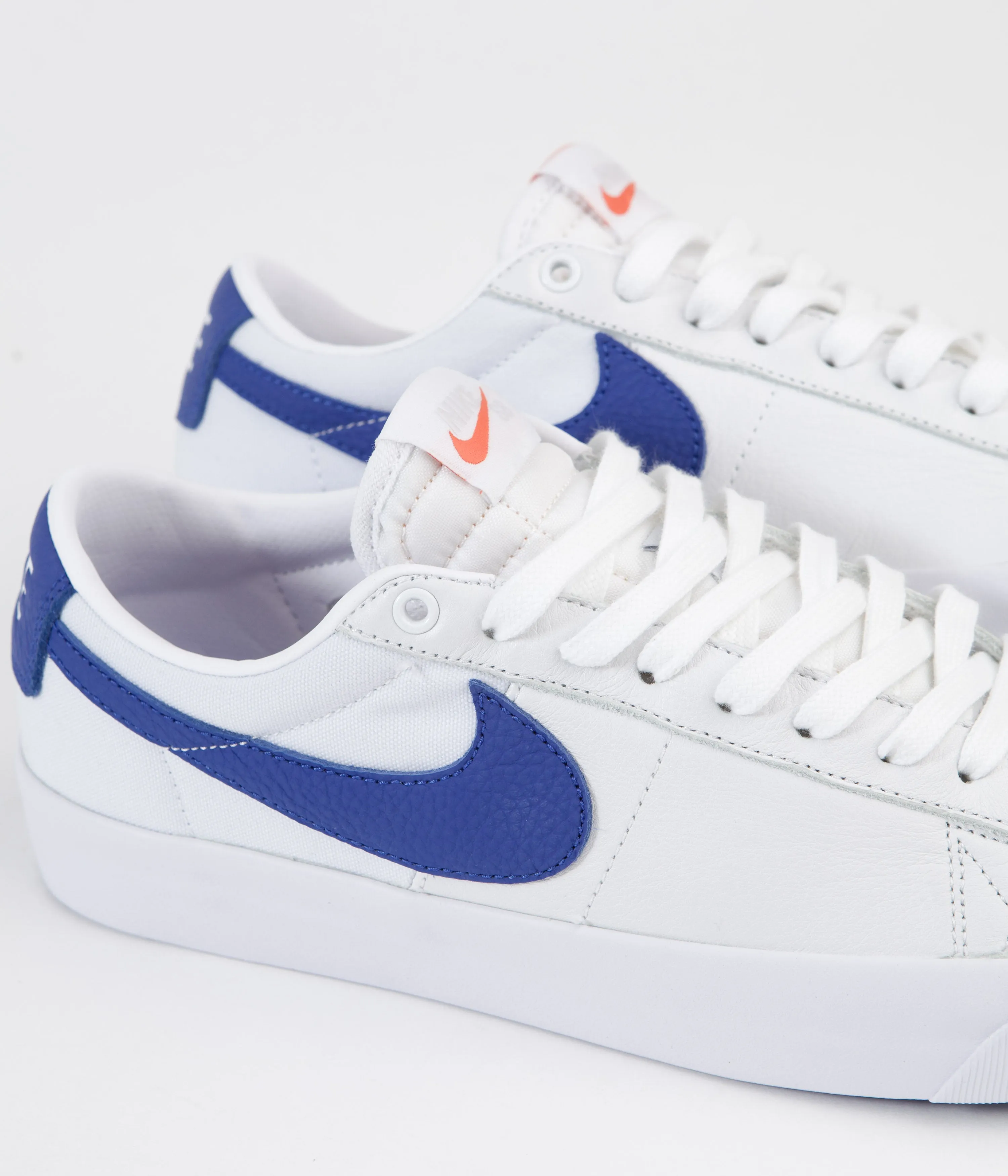 Nike SB Orange Label Blazer Low Pro GT Shoes - White / Varsity Royal - White - Varsity Royal