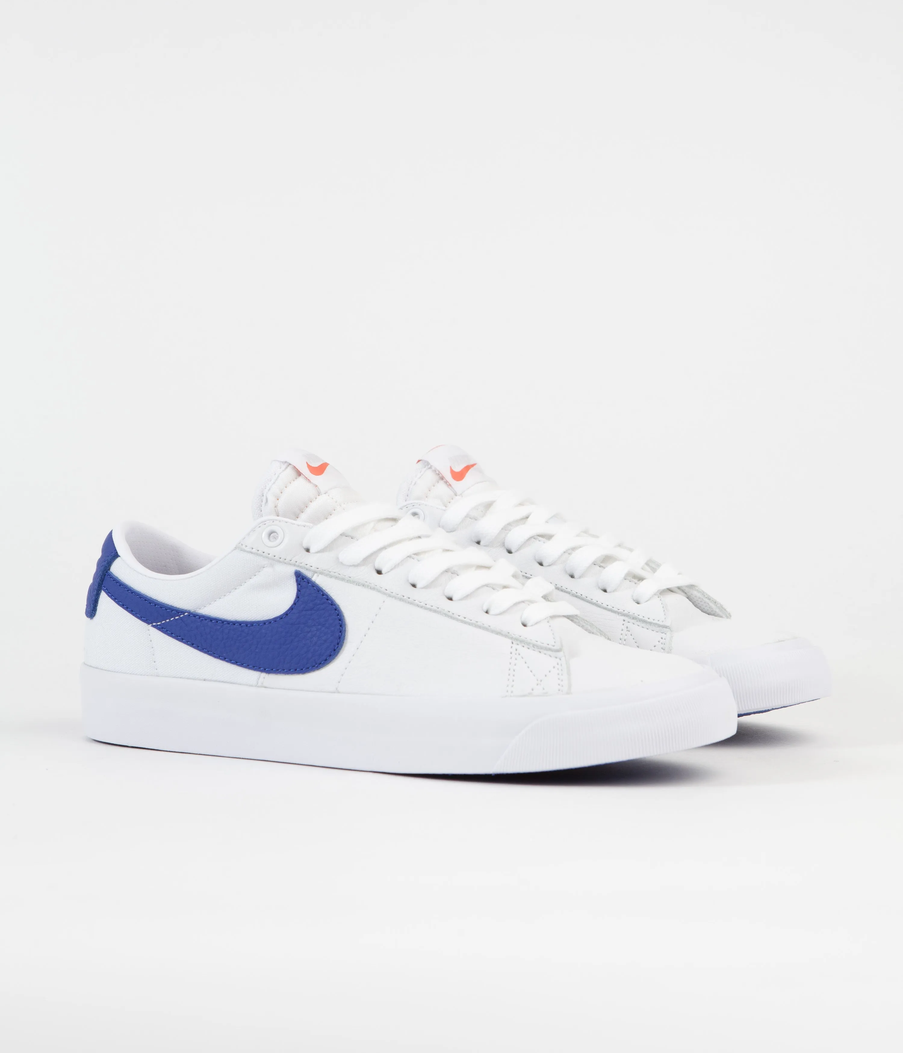 Nike SB Orange Label Blazer Low Pro GT Shoes - White / Varsity Royal - White - Varsity Royal