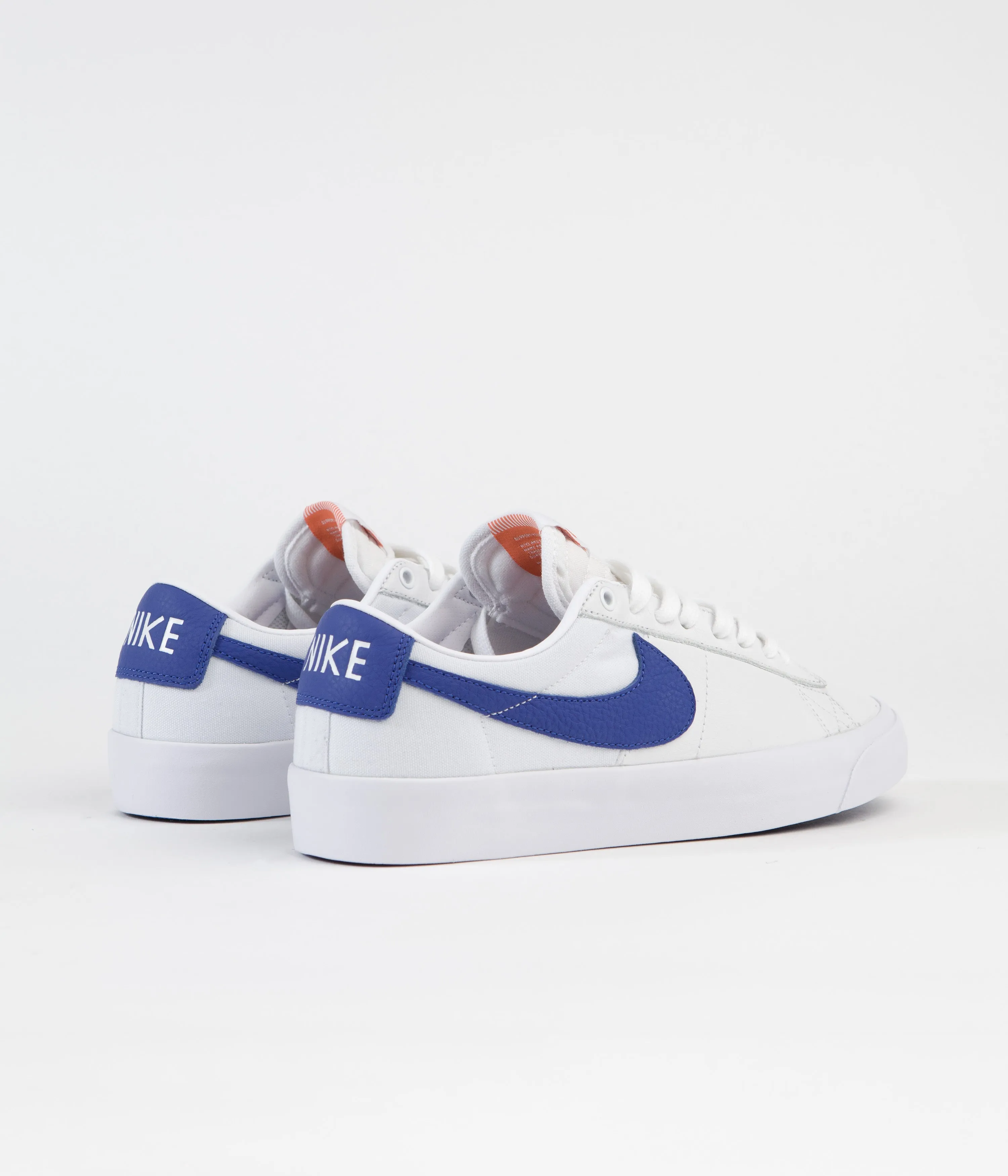 Nike SB Orange Label Blazer Low Pro GT Shoes - White / Varsity Royal - White - Varsity Royal
