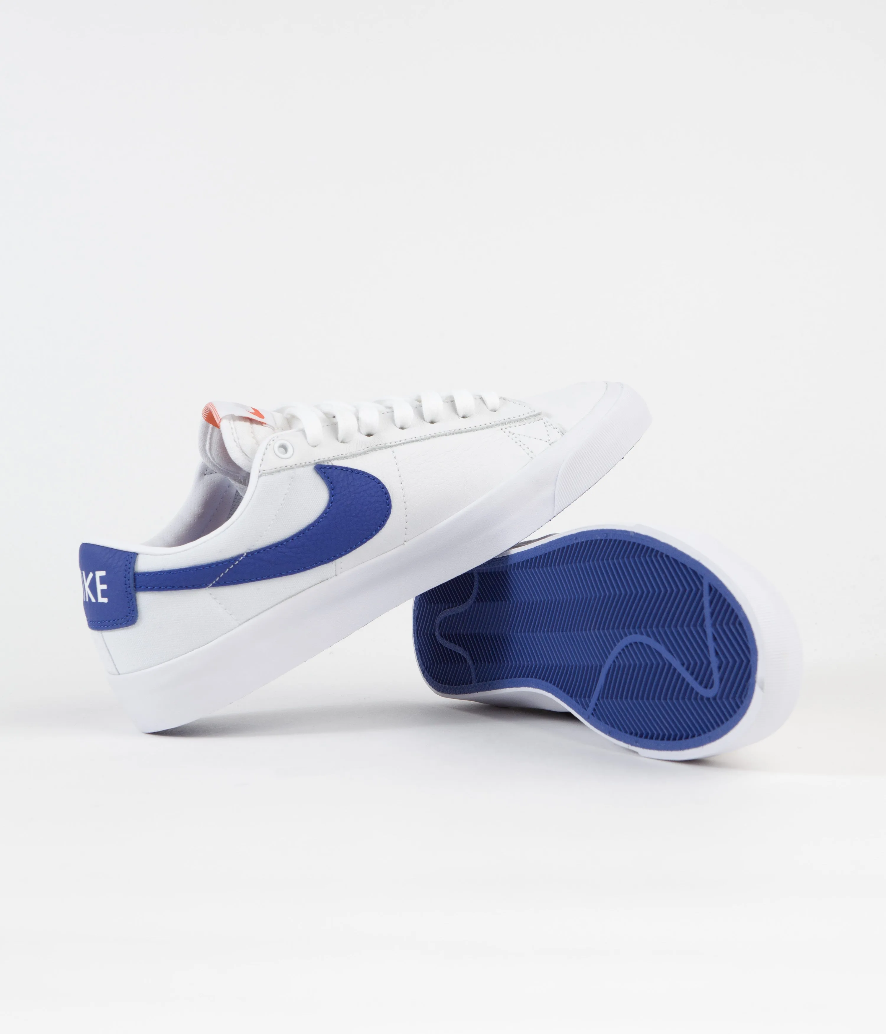 Nike SB Orange Label Blazer Low Pro GT Shoes - White / Varsity Royal - White - Varsity Royal