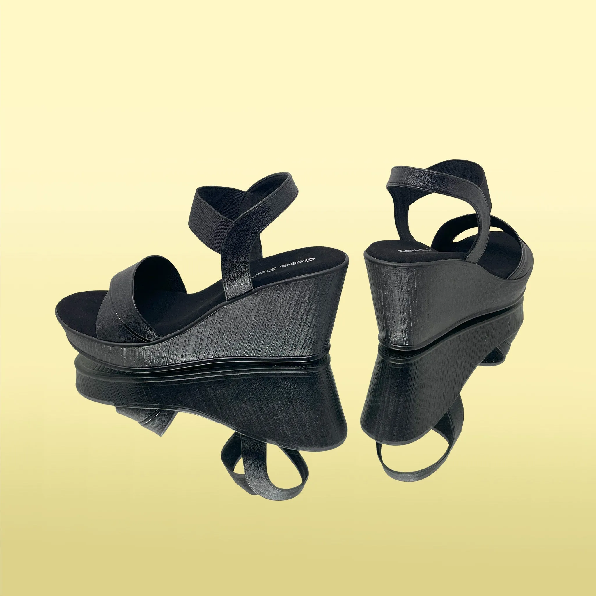 Noir Chic wedge heels