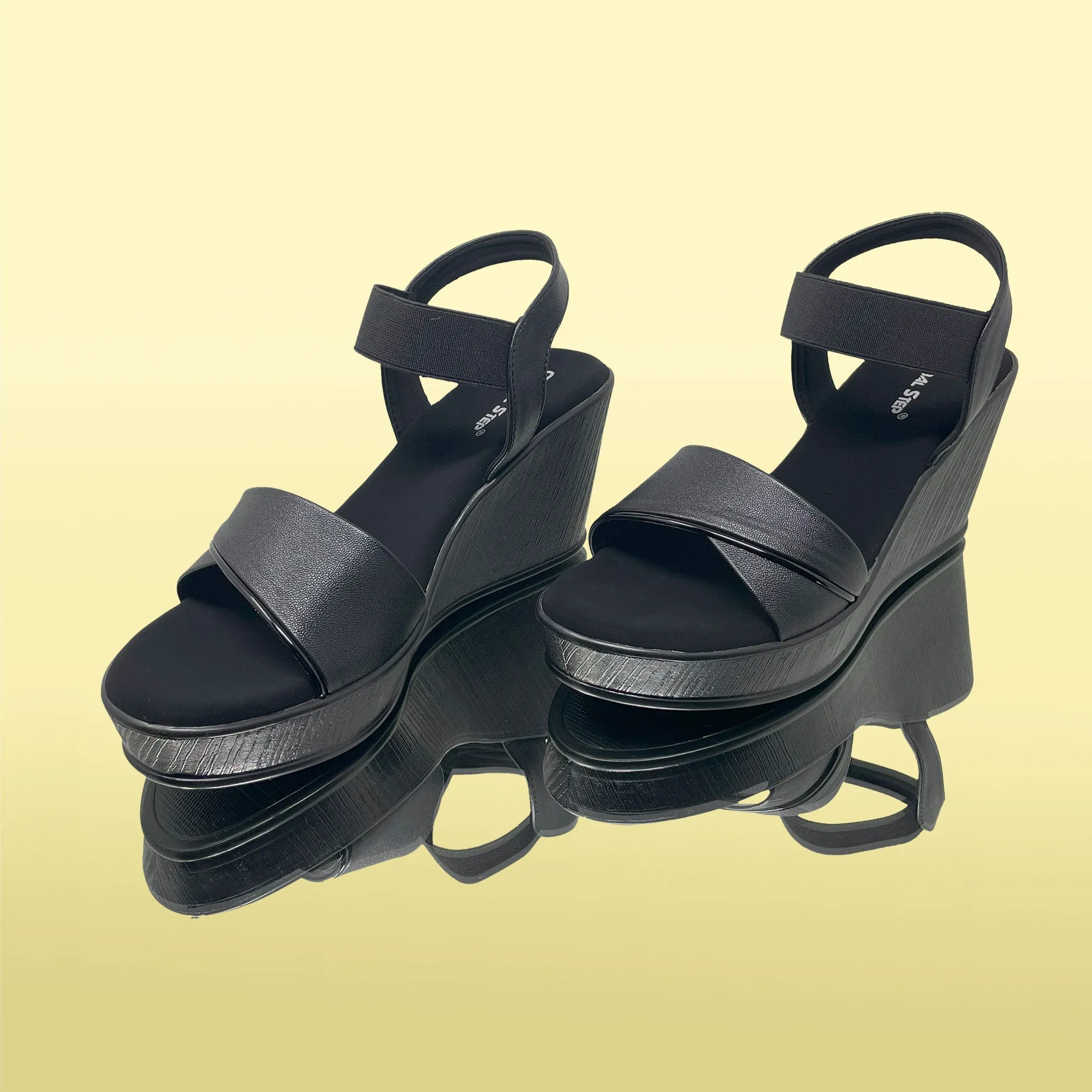 Noir Chic wedge heels