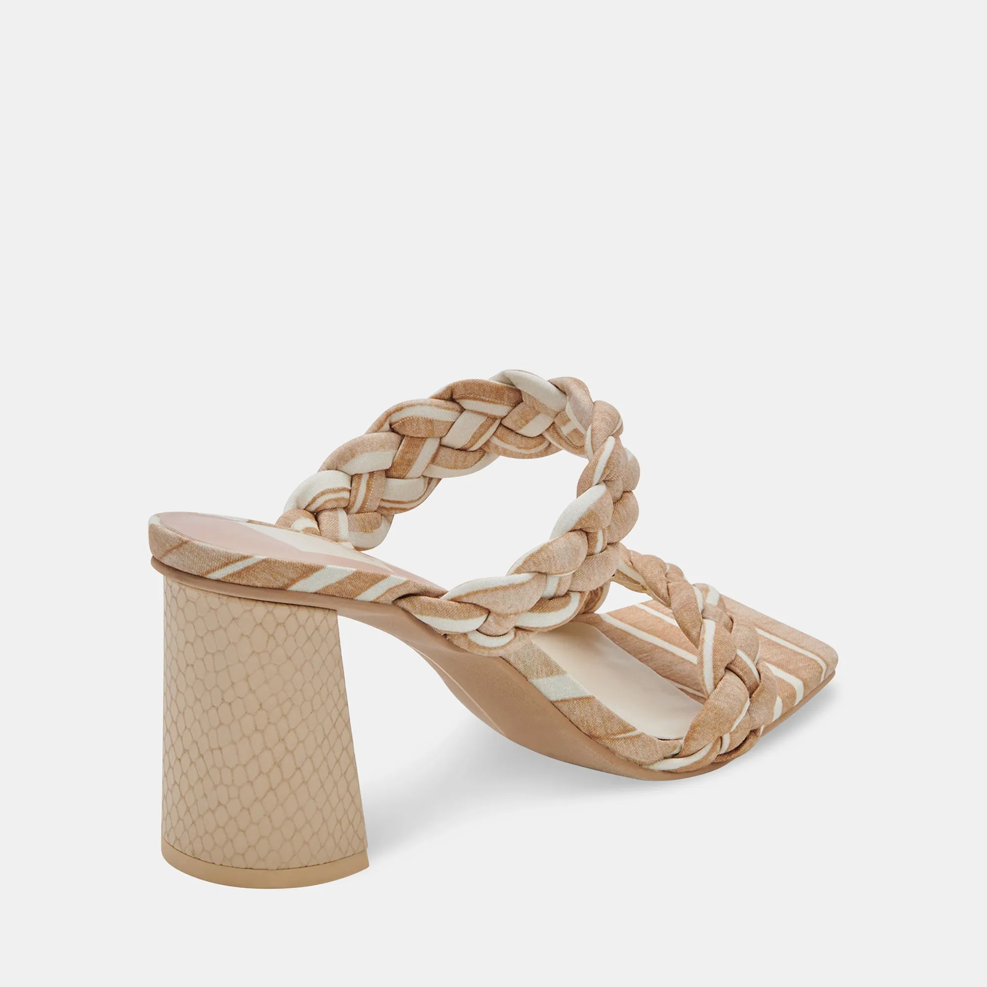 PAILY HEELS WHITE STRIPE FABRIC