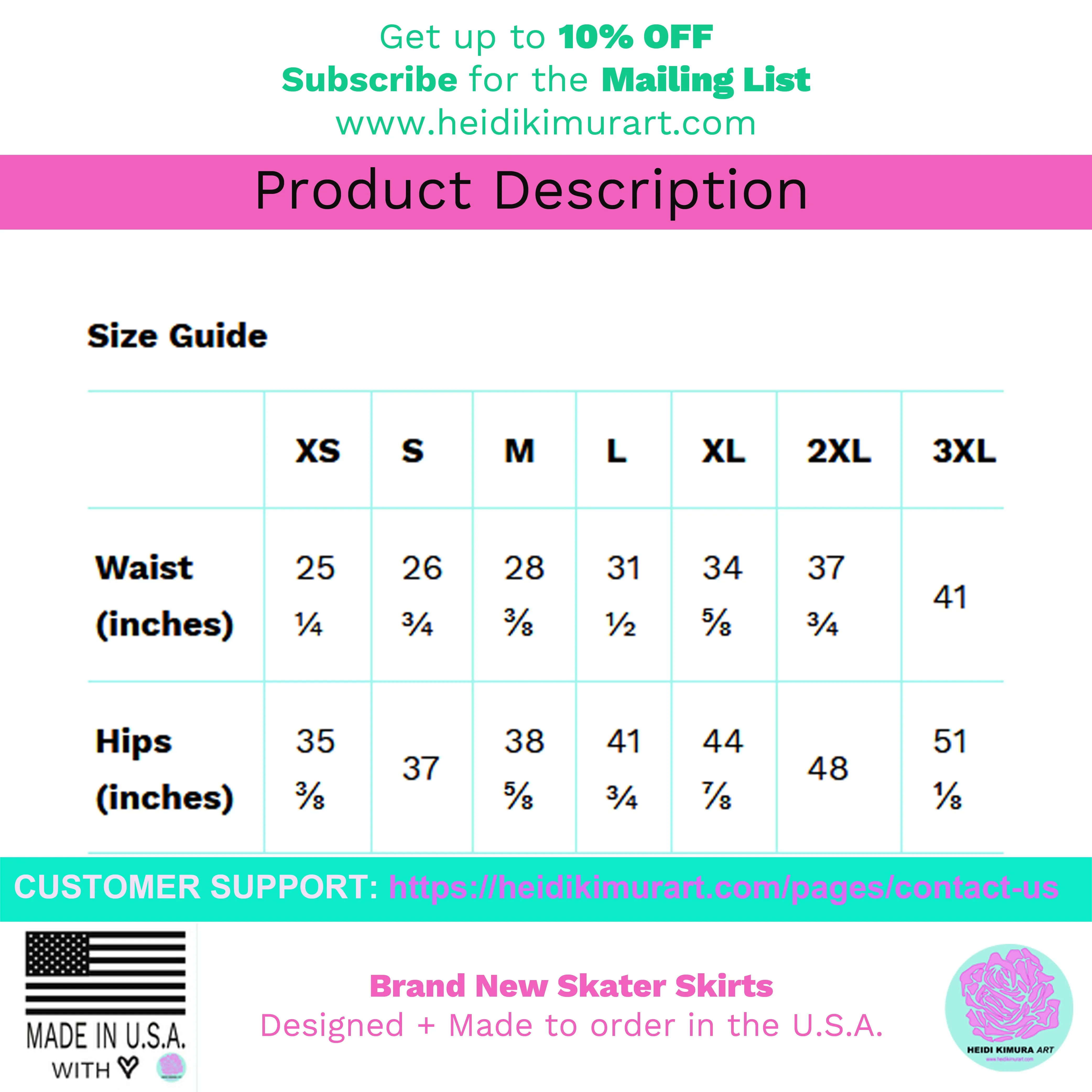 Pink Green Plaid Skater Skirt, Tartan Scottish Print High-Waisted Women's Skater Skirt-Made in USA/EU