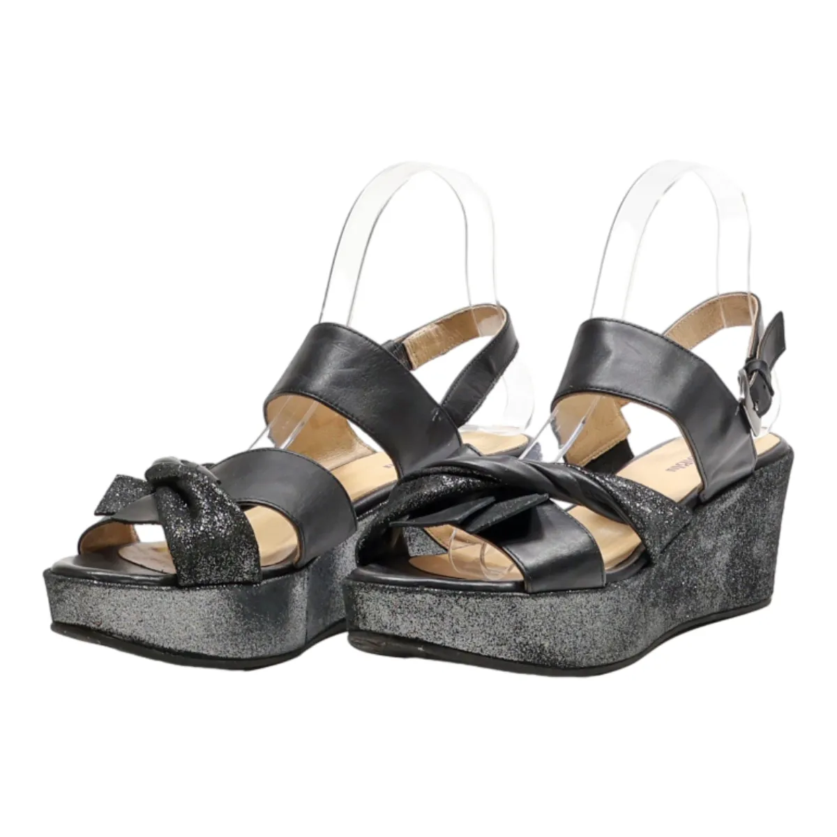 PINTO DI BLU Wedge Heels Black Synthetic Womens UK 5