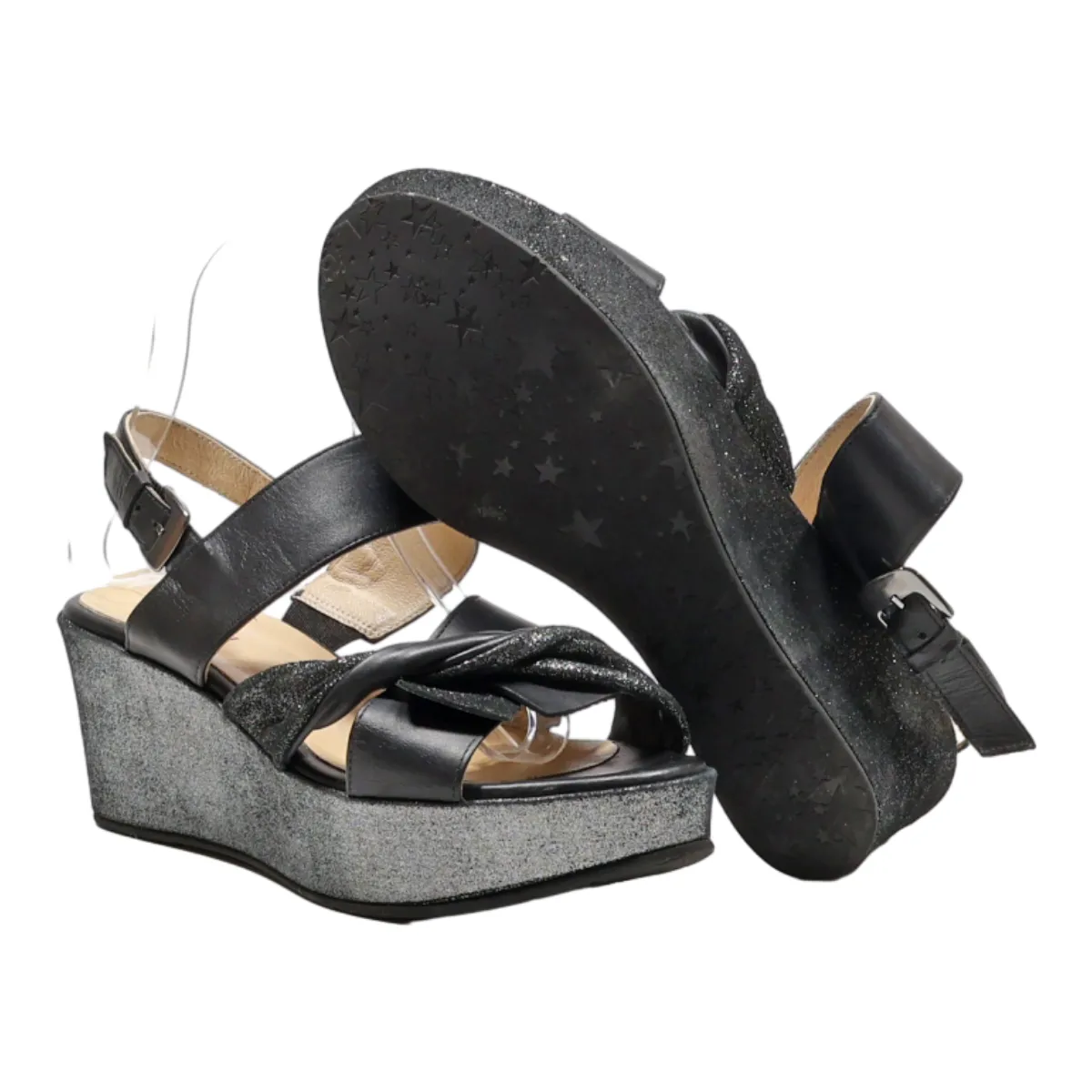 PINTO DI BLU Wedge Heels Black Synthetic Womens UK 5