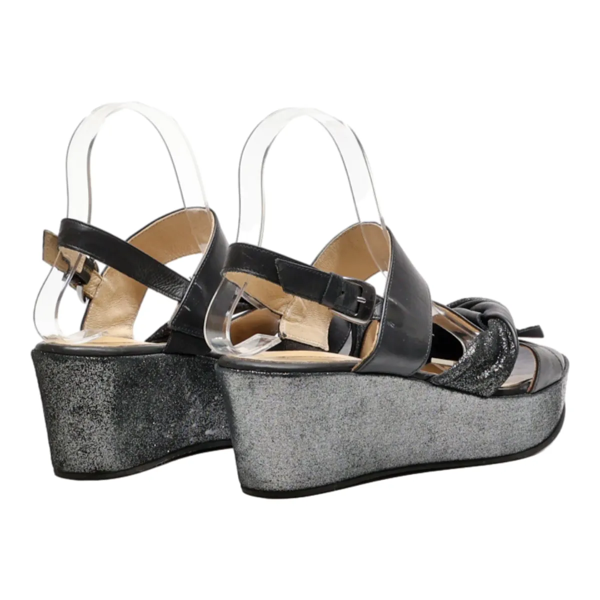 PINTO DI BLU Wedge Heels Black Synthetic Womens UK 5