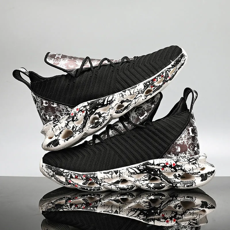 plus size men's sneakers breathable high top casual shoes