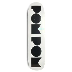 Pompom Logo Black & White 7.75" Skateboard Deck