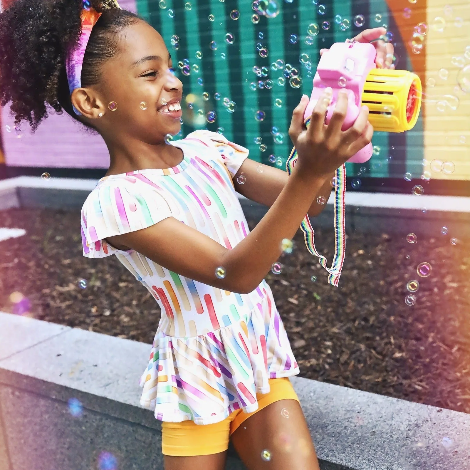 Popsicle Sticks Ruffle Cap Sleeve Skater Peplum