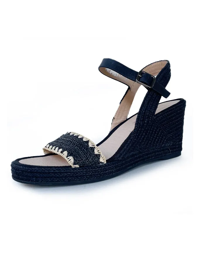 Prophet Wedges Black Raffia
