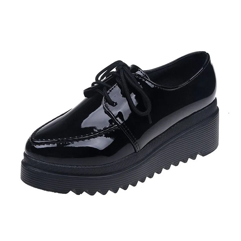 Purpdrank - Women Chunky Sneakers Hidden Heels Height Increasing Ladies Wedge Shoes High Top Autumn Platform Women Shoes