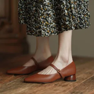 Purpdrank - Women's Summer Footwear Gothic Shoes for Woman 2023 Normal Leather Casual Pointed Toe Japanese Style Lolita Elegant Dress 39 A E