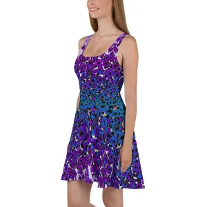 PURPLE FLOWERS Skater Dress