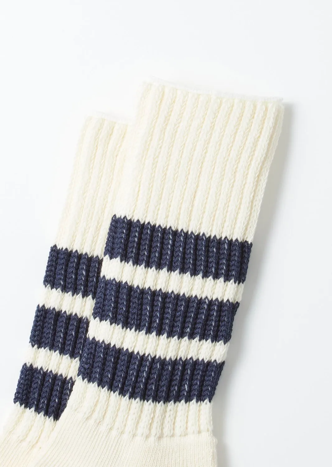 R1255 Coarse Ribbed Oldschool Crew Sock Navy