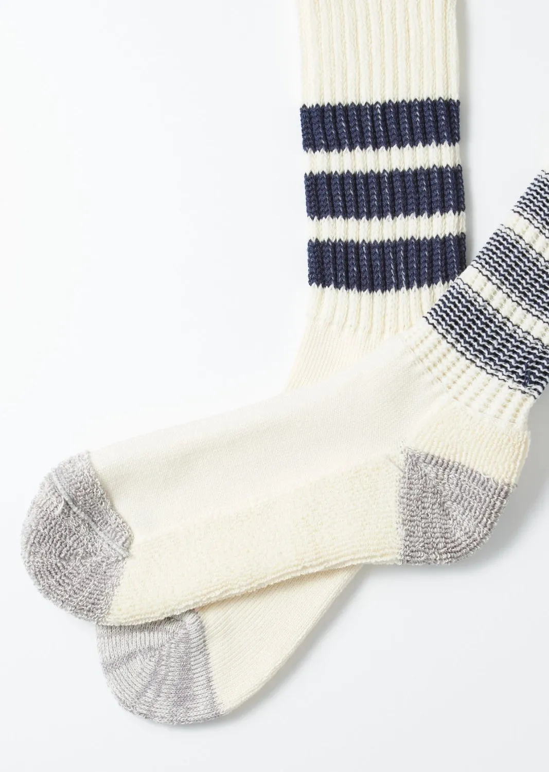 R1255 Coarse Ribbed Oldschool Crew Sock Navy
