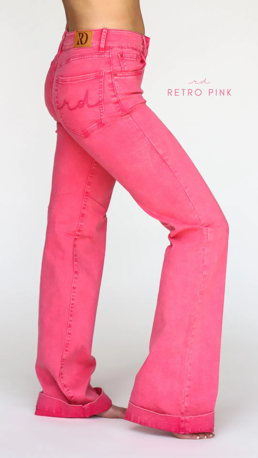 RETRO PINK SIGNATURE TROUSER DENIM