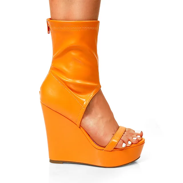 RHONA-54 Orange Faux Leather