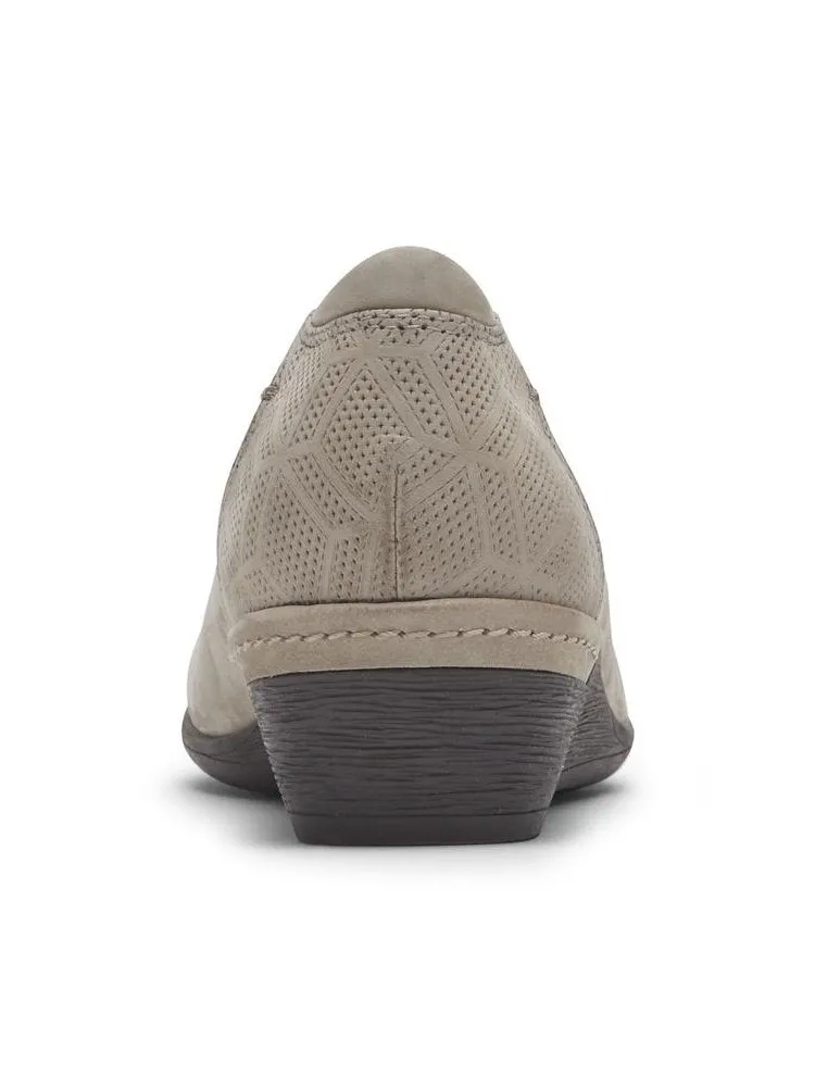 Rockport Womens Cobb Hill Devyn Wedge Pump New Khaki Nubuck CI2834