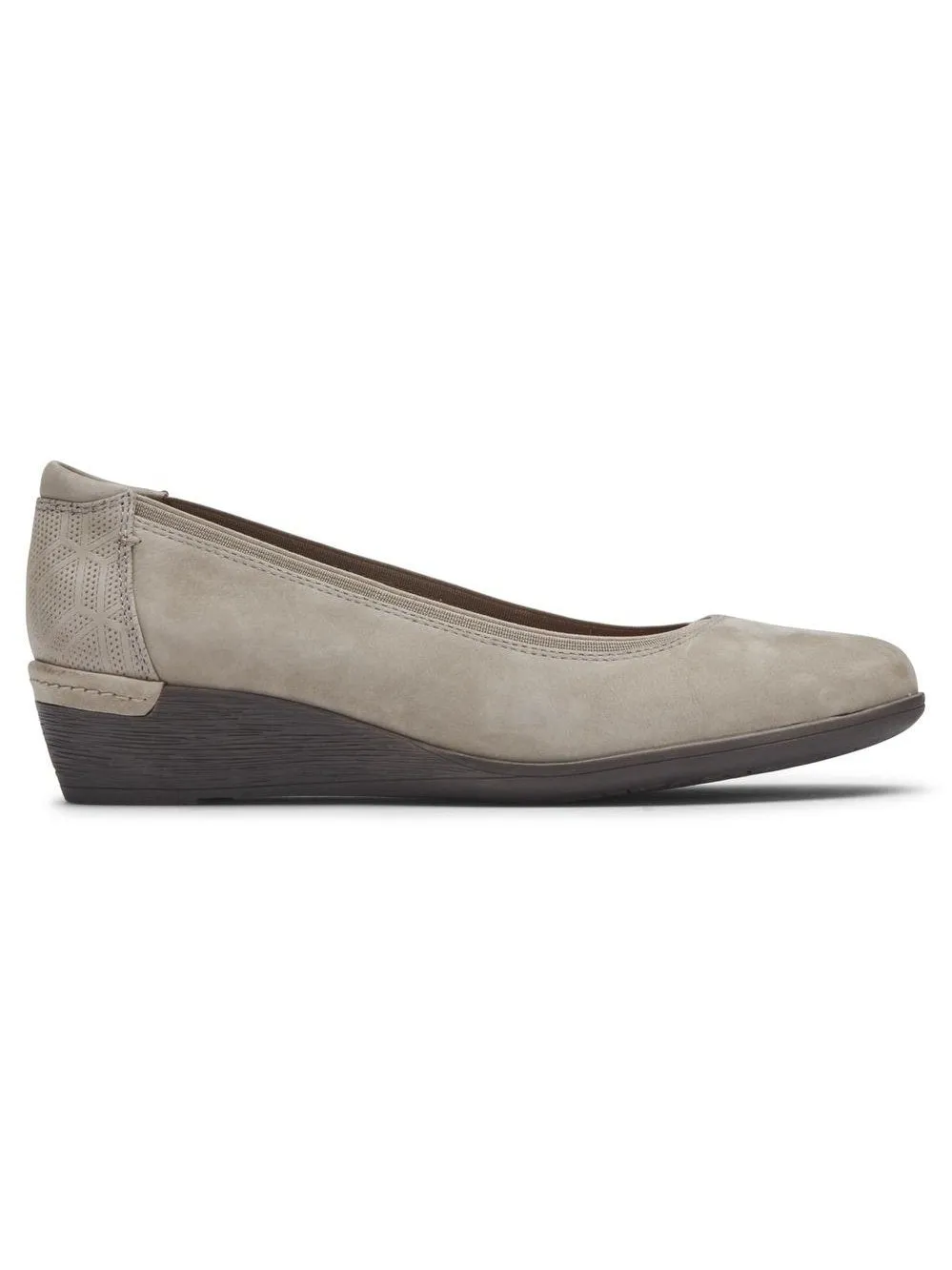 Rockport Womens Cobb Hill Devyn Wedge Pump New Khaki Nubuck CI2834