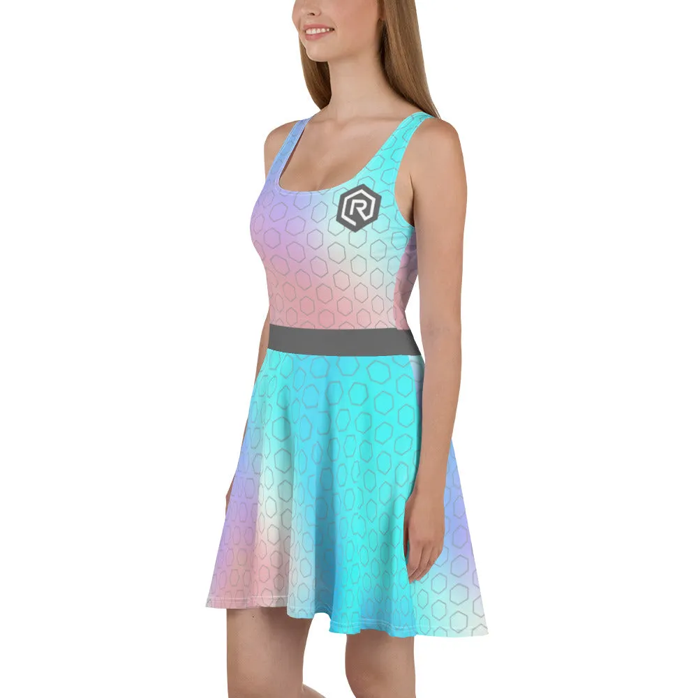 Rollacrit Hex Rainbow Skater Dress