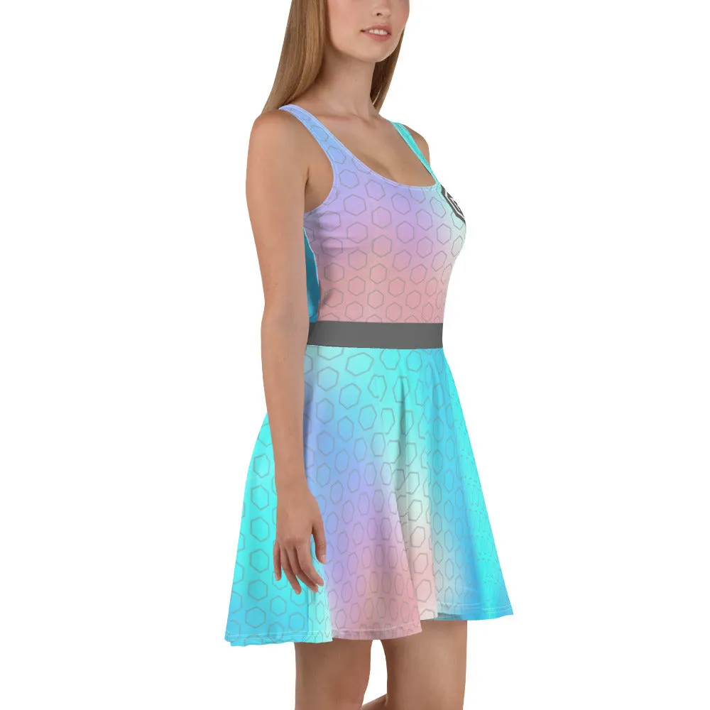 Rollacrit Hex Rainbow Skater Dress