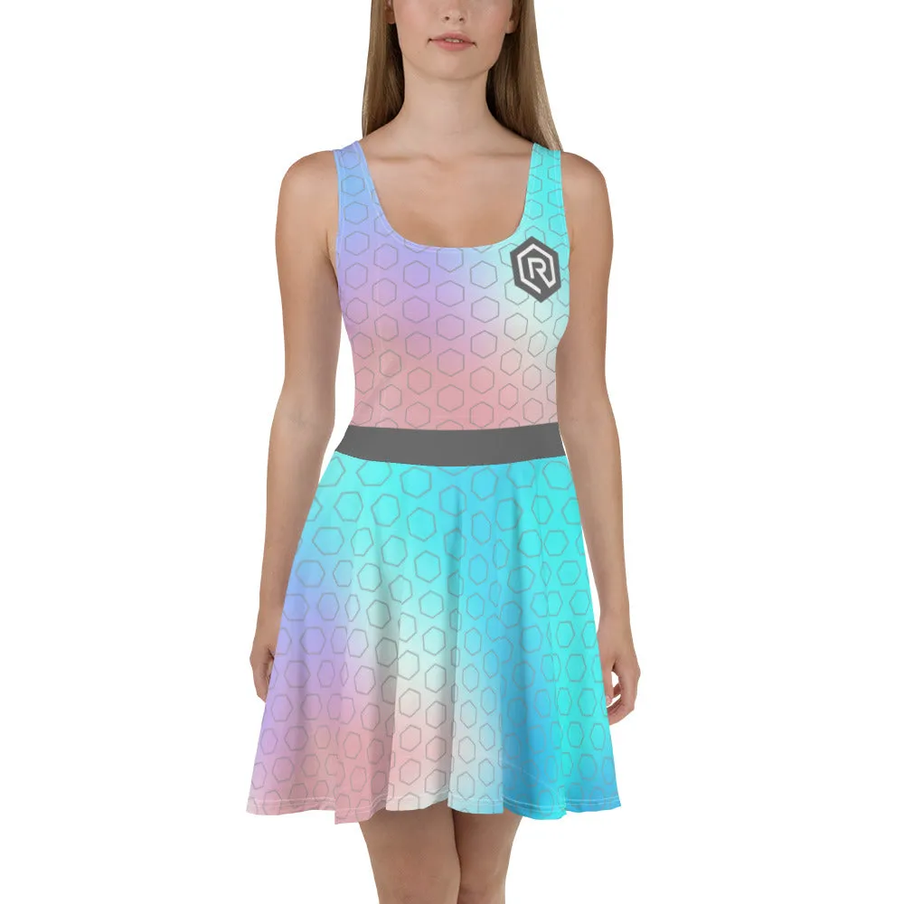 Rollacrit Hex Rainbow Skater Dress